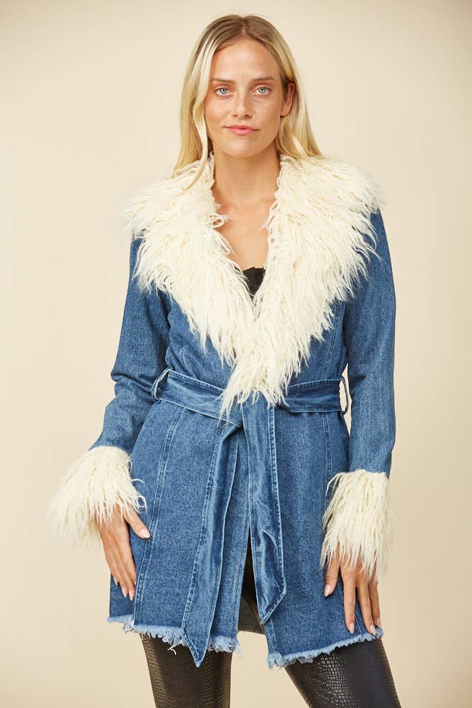 Fairy Fur Denim Coat