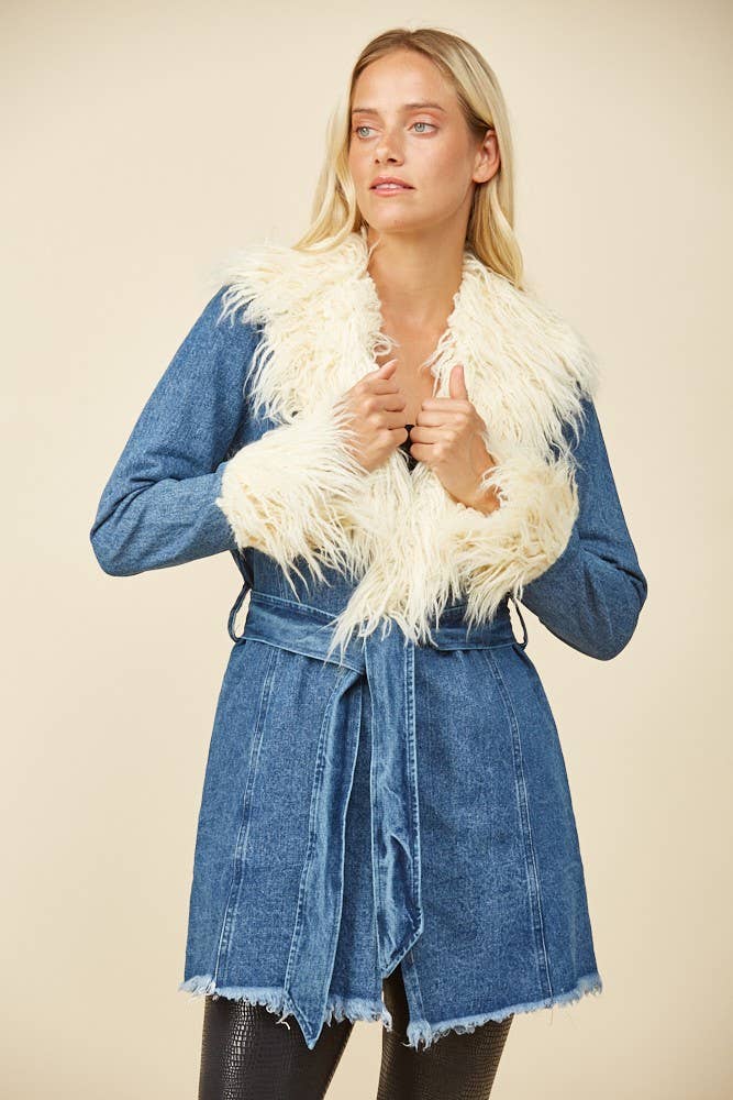 Fairy Fur Denim Coat