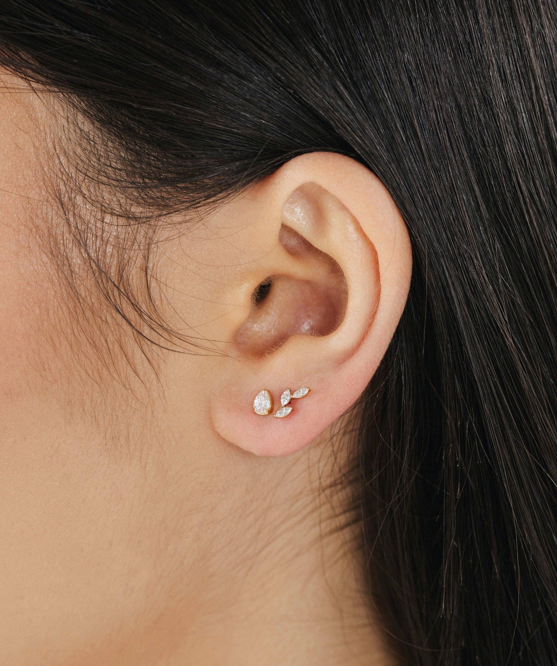 Pear Flat Back Stud