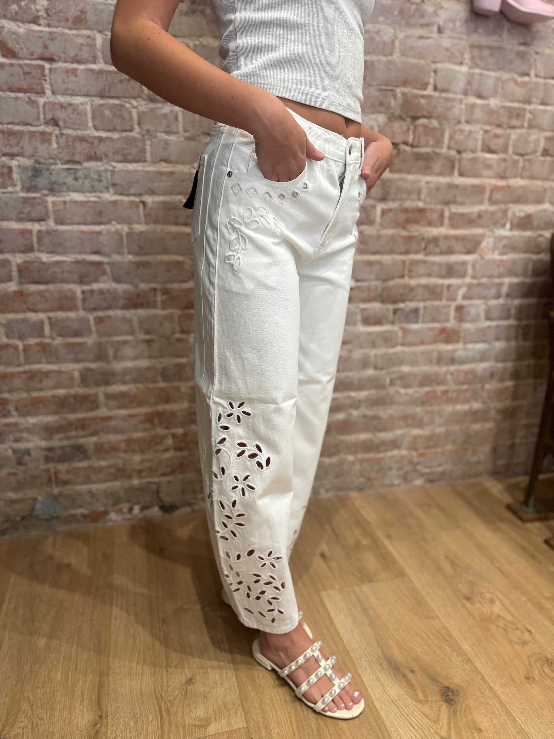 Marfa Eyelet Barrel Jean