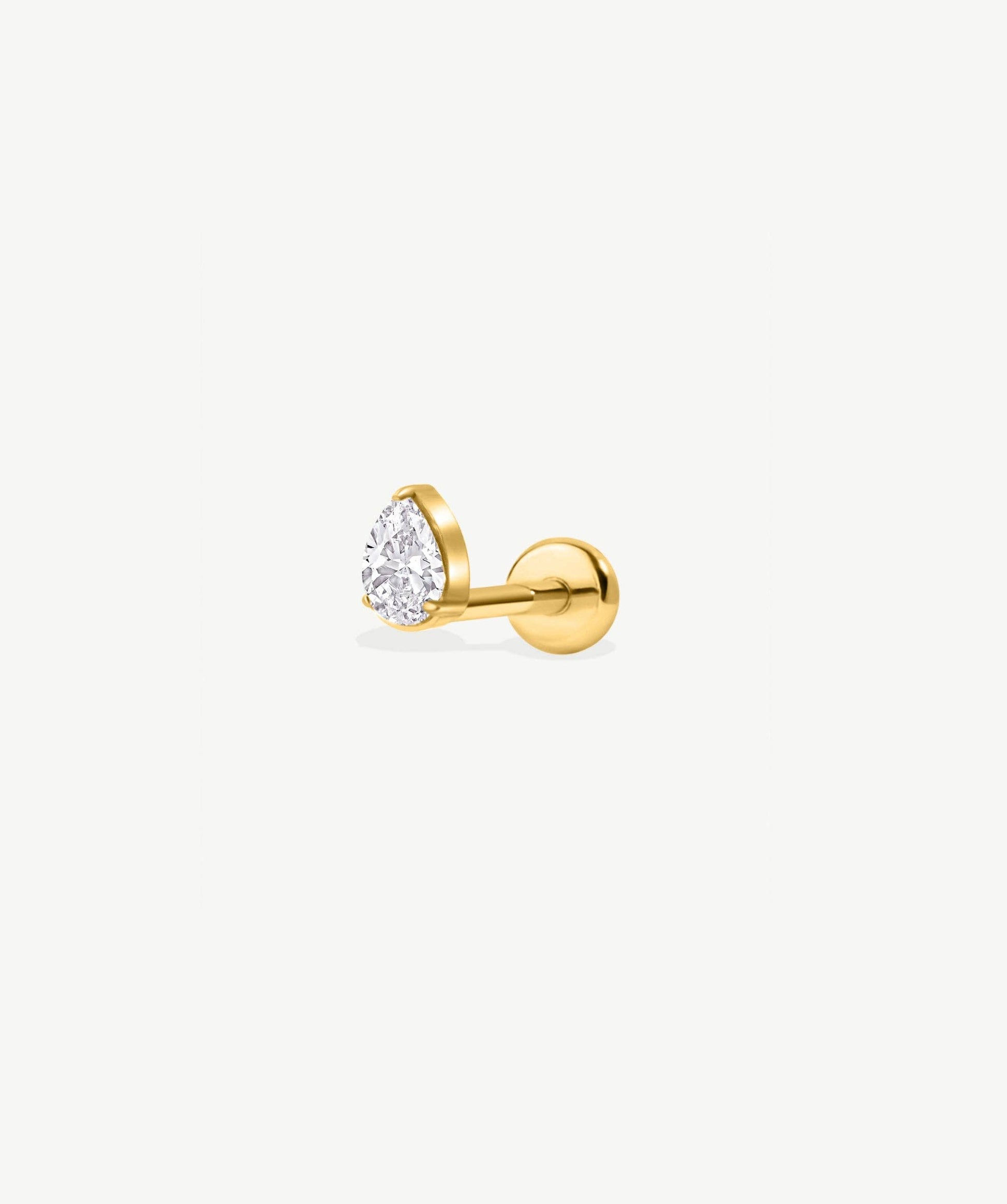 Pear Flat Back Stud