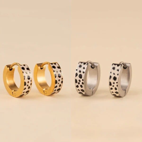 Leopard Chunky Huggie Hoop Earrings