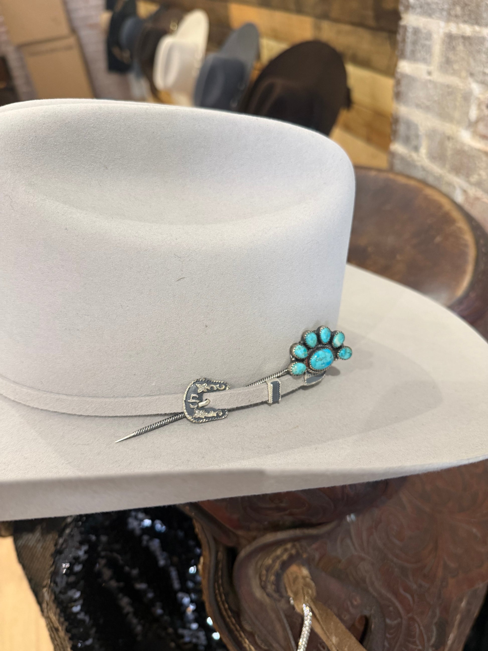 Sterling Silver Kingman Turquoise Hat Pin