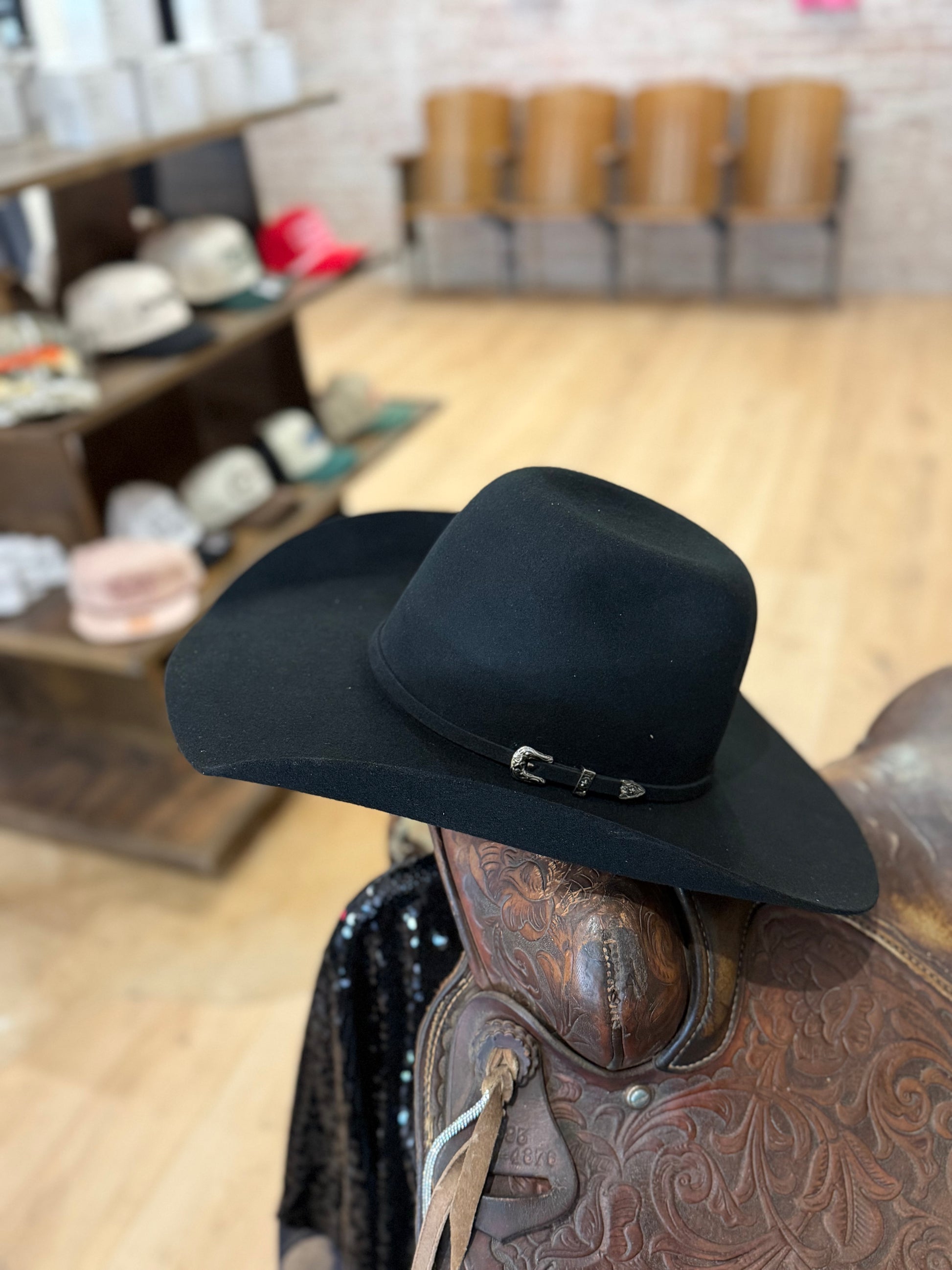 Twister 100% Wool Black Pre-Shaped CHL Hat