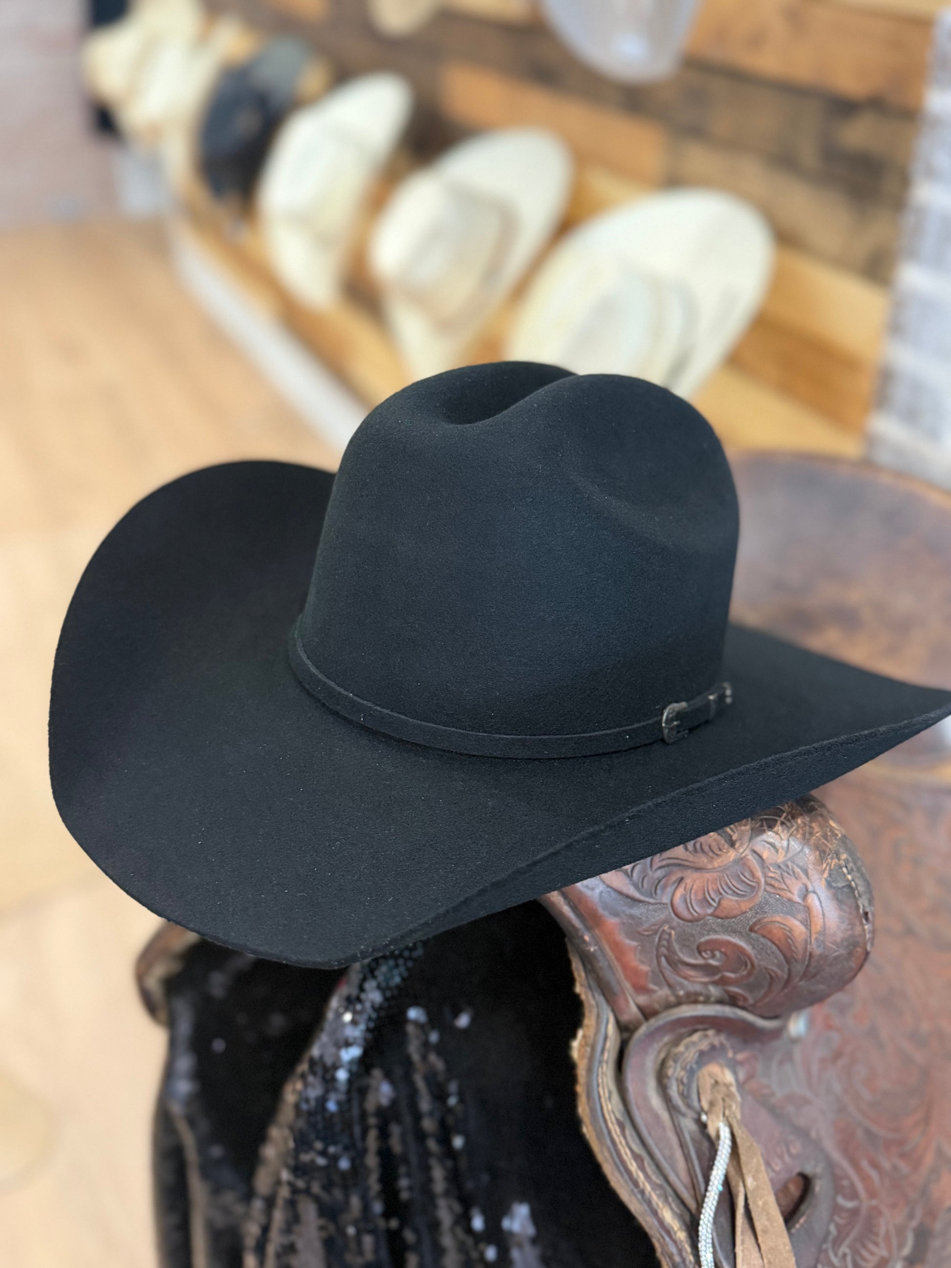 Twister 100% Wool Black Pre-Shaped Cattleman Hat