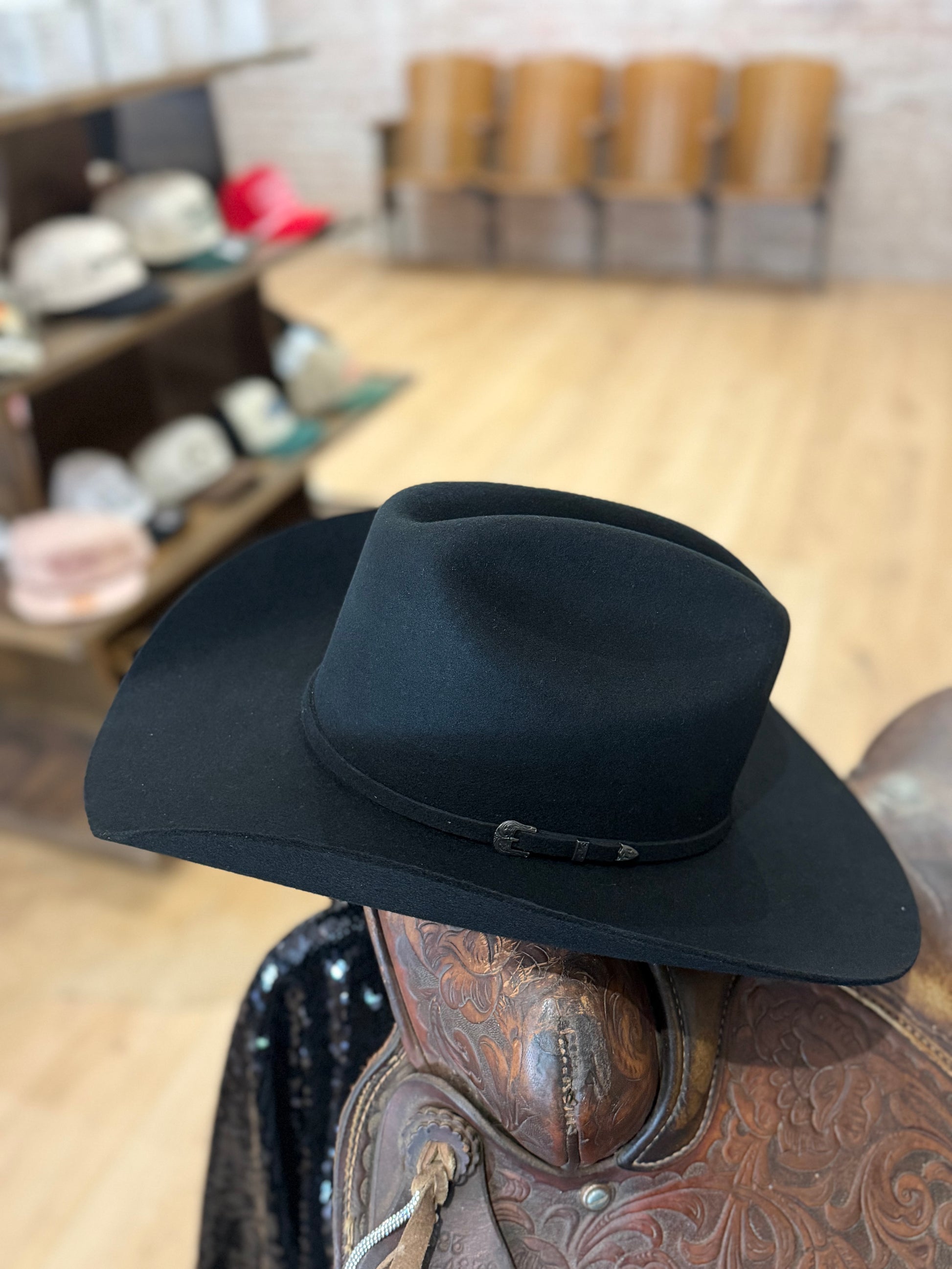 Twister 100% Wool Black Pre-Shaped Cattleman Hat