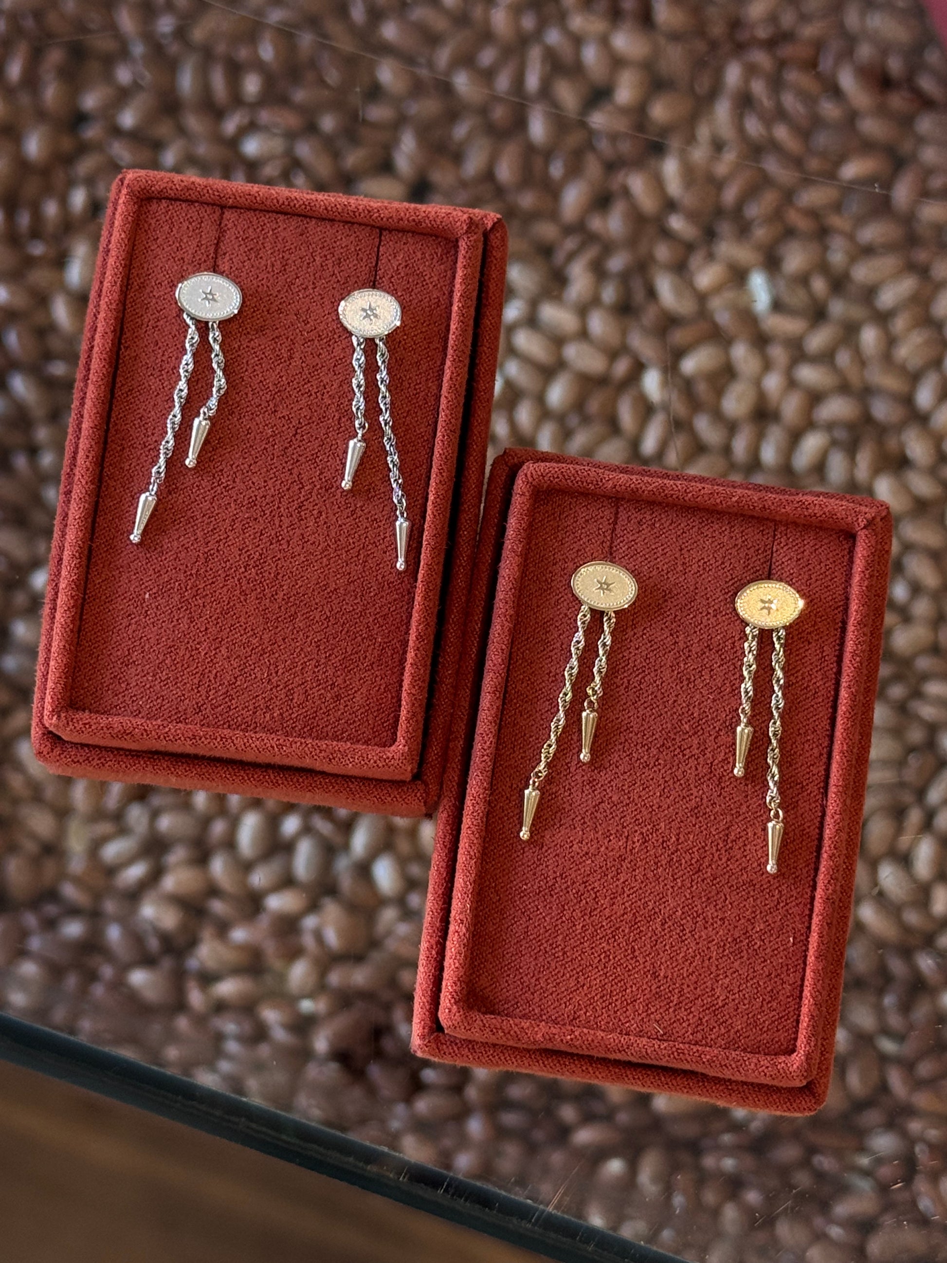 Annley Bolo Tie Earrings Gold
