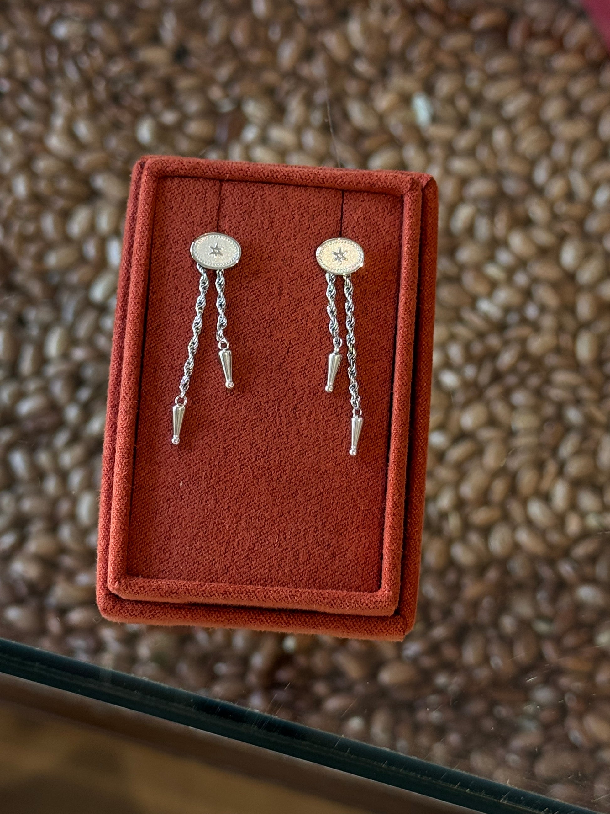 Annley Bolo Tie Earrings Silver