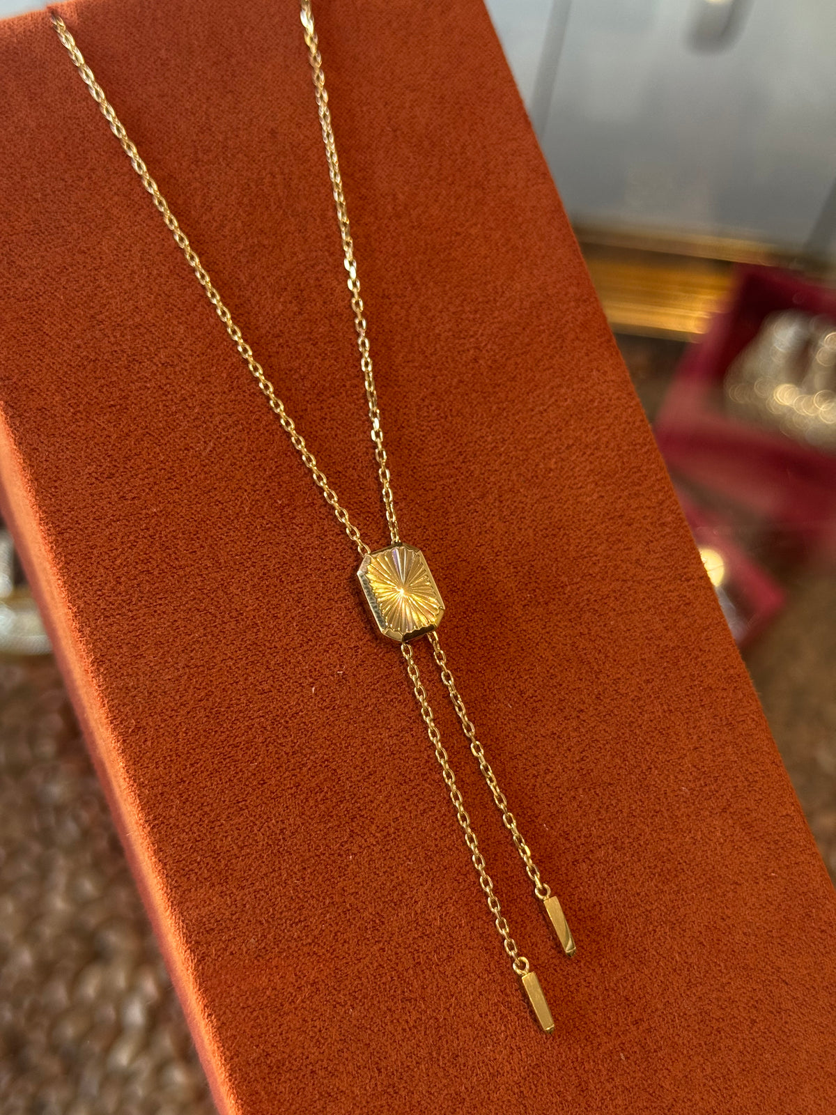 Hayden Bolo Tie Necklace Gold