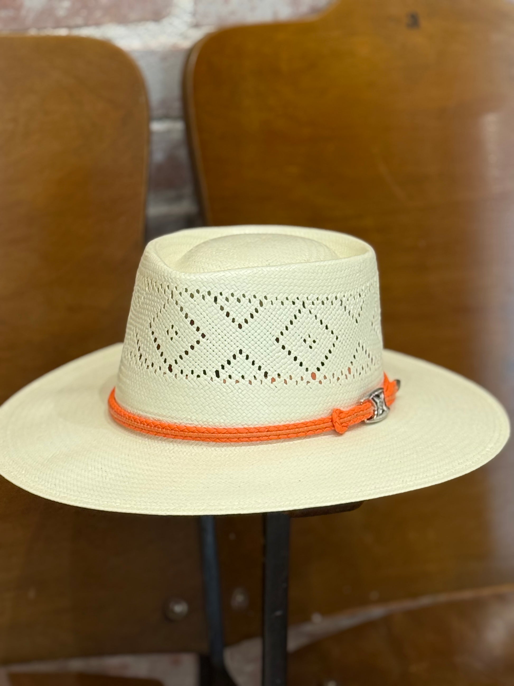 Straw Flat Brim w/ Orange Band