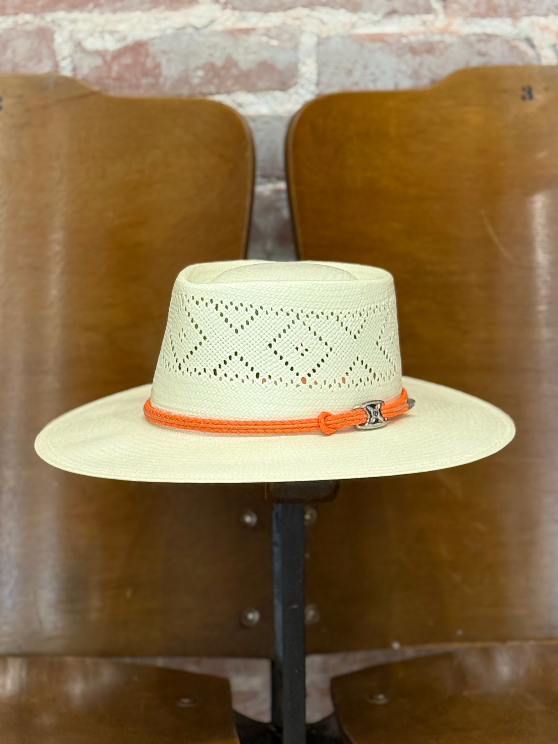 Straw Flat Brim w/ Orange Band