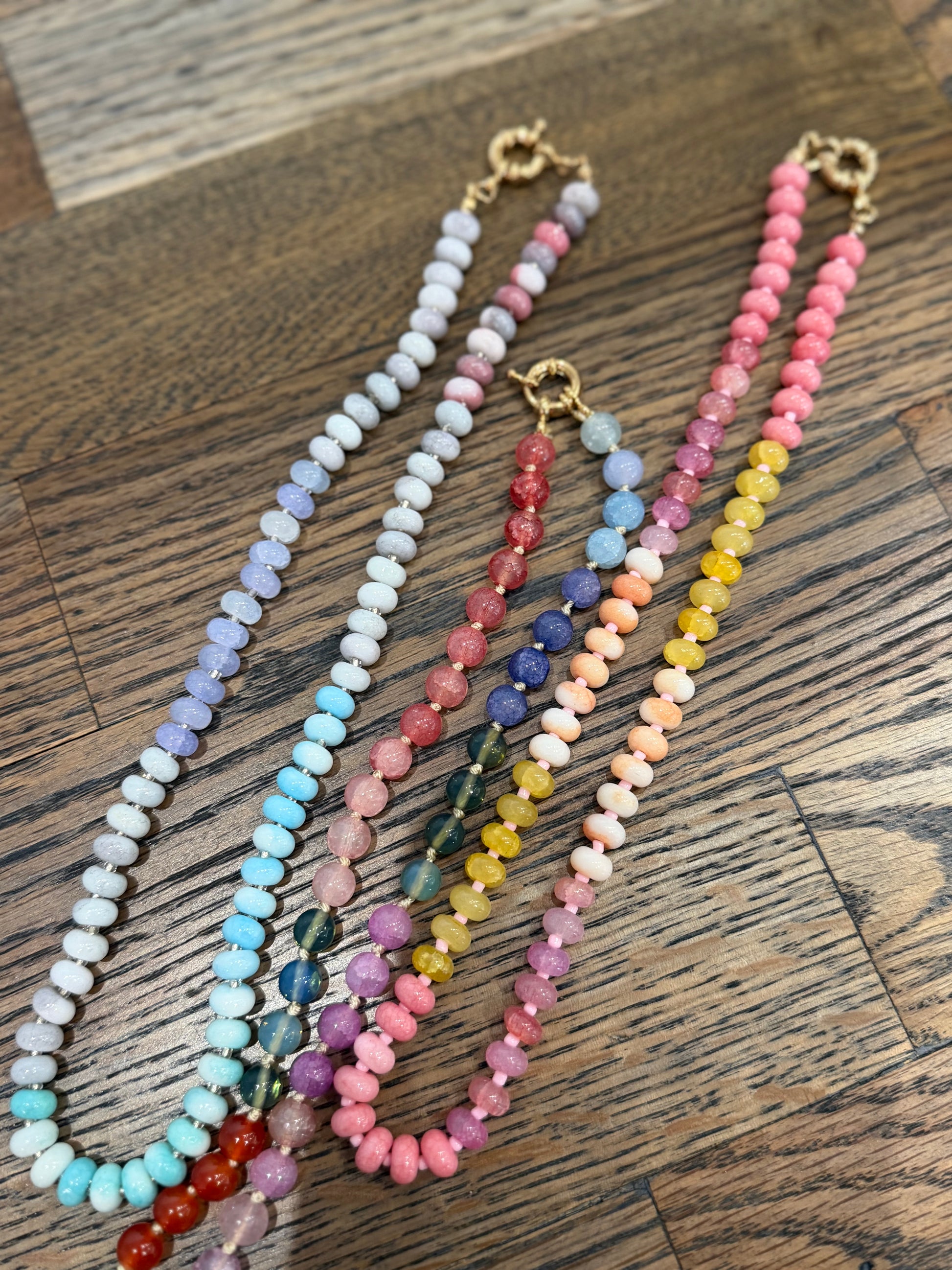 Natural Stone Glass Necklace