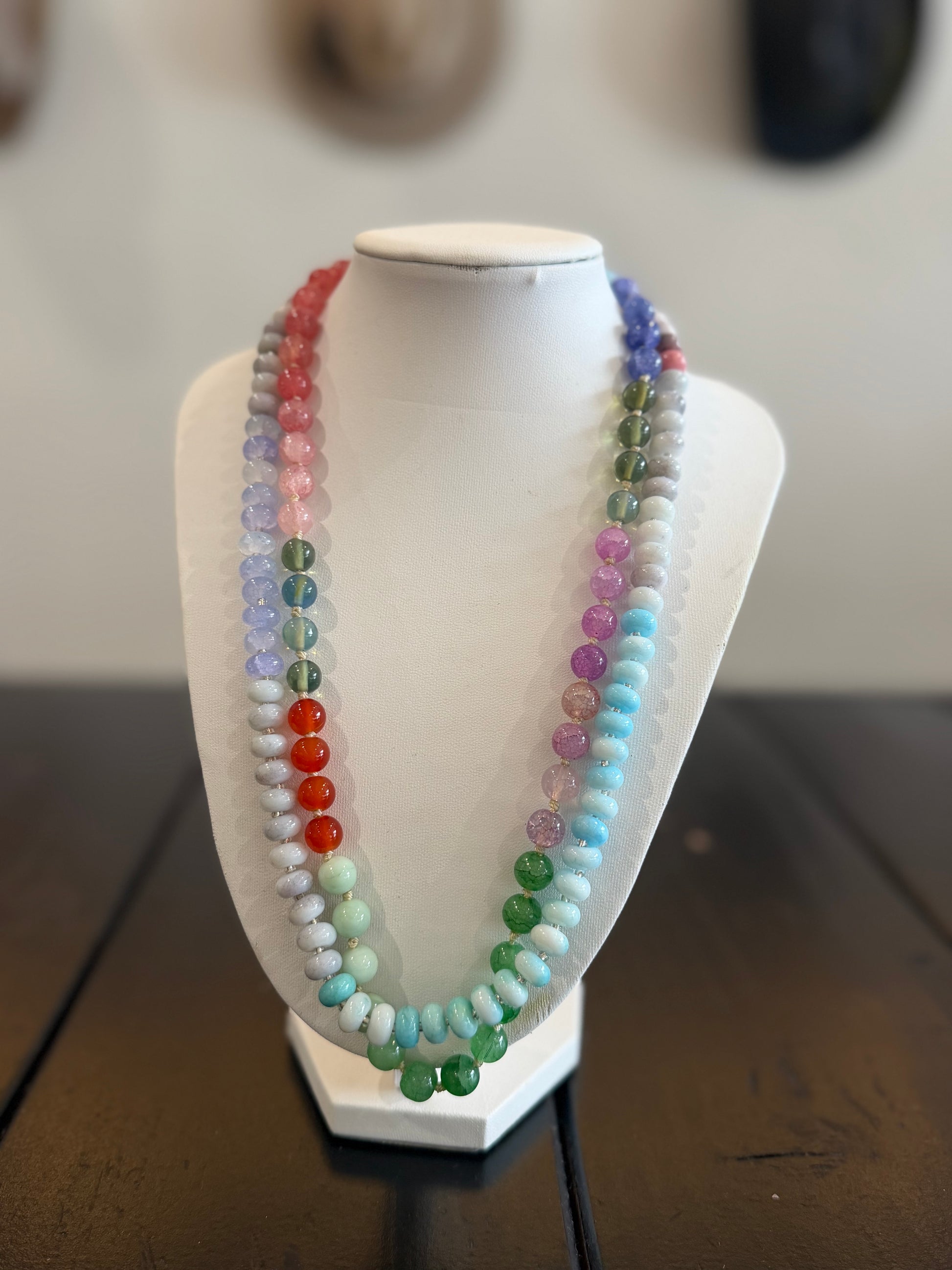Natural Stone Glass Necklace