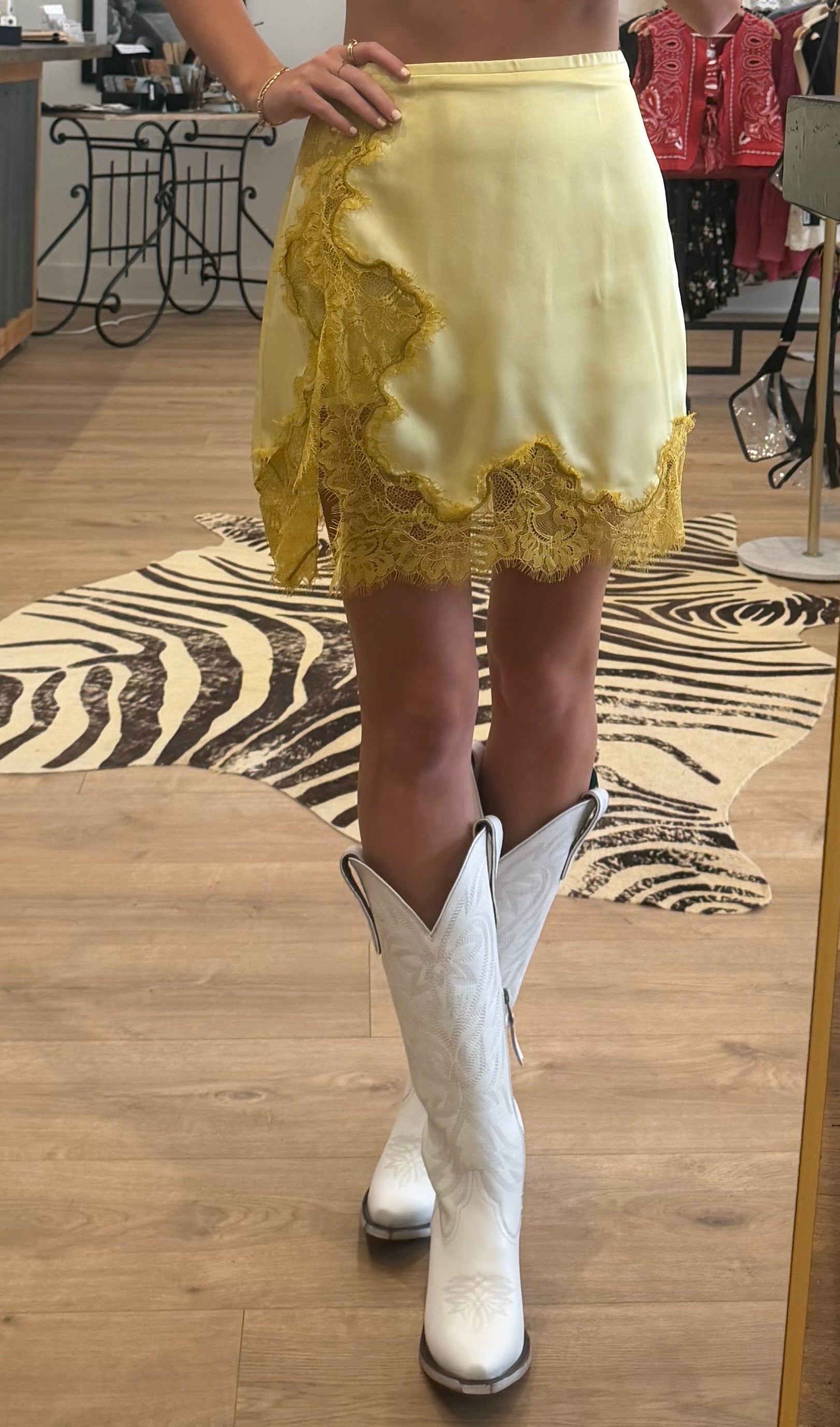 Gold Lily Lace Skirt