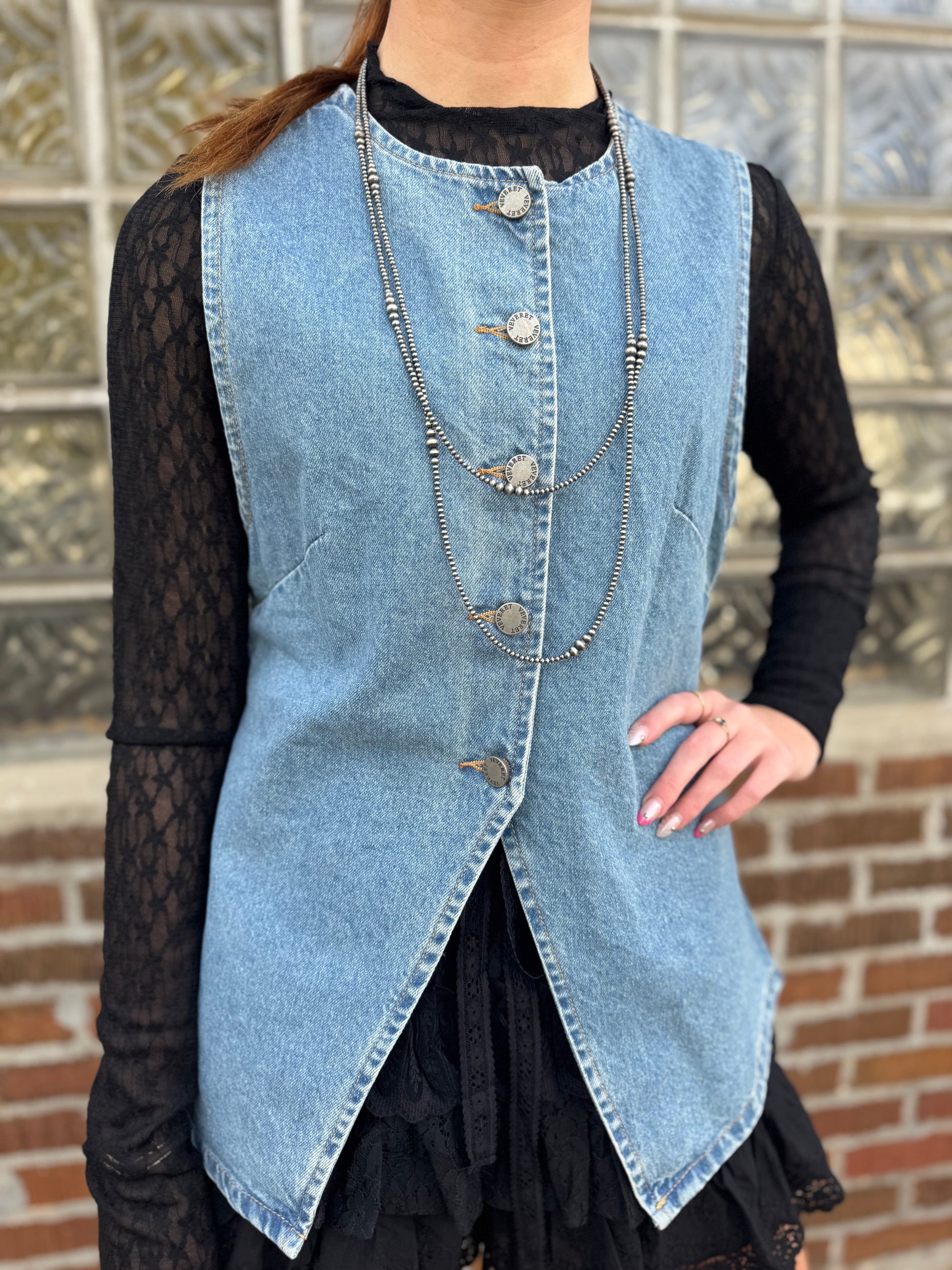 Round Top Denim Top