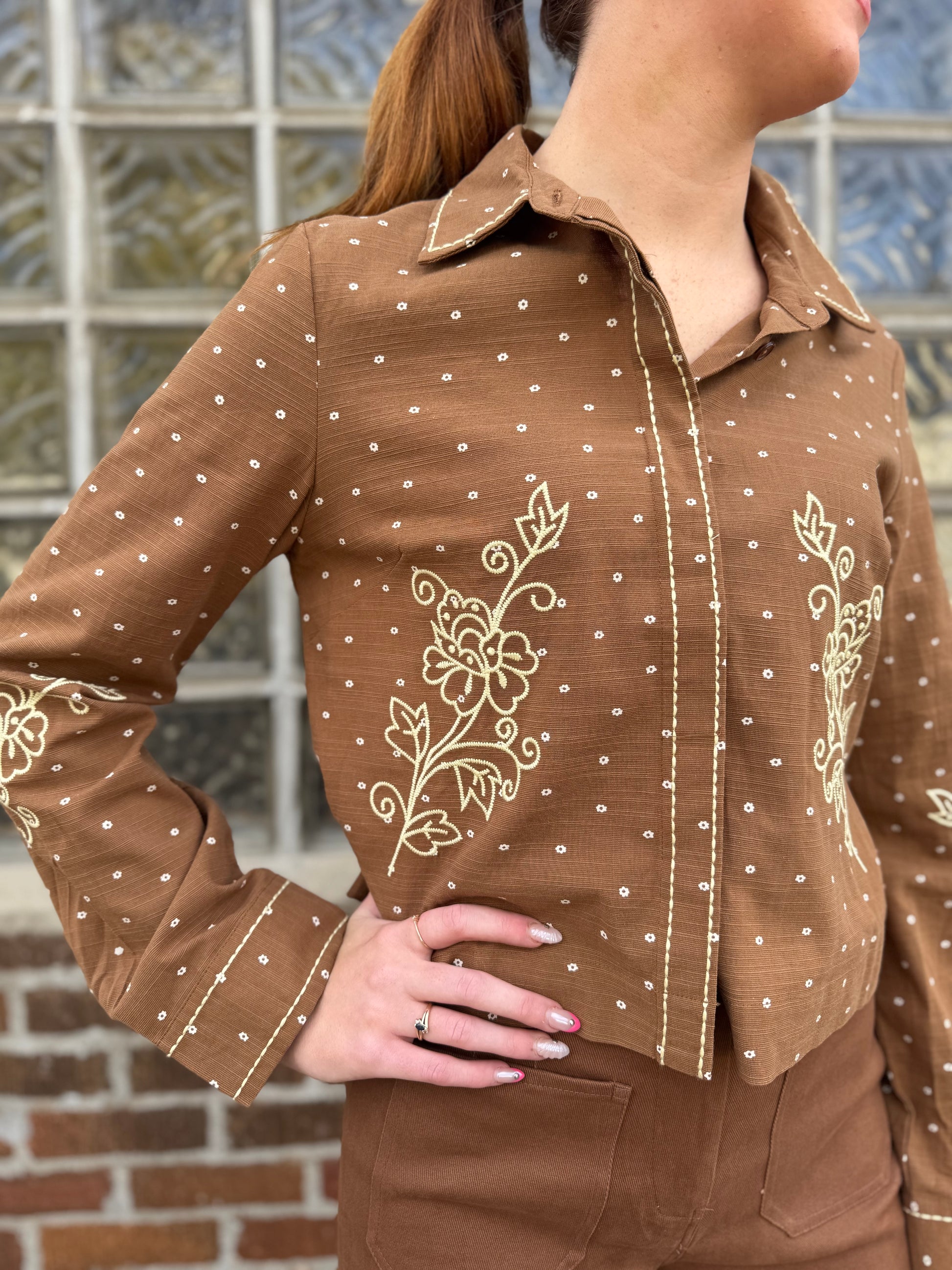 Gussied Up Embroidered Top