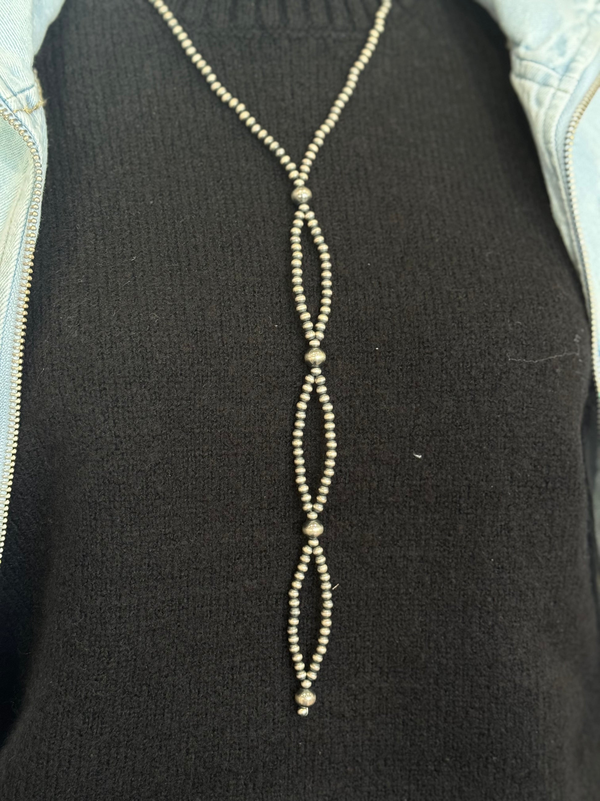 Navajo Pearl Lariat Necklace 20"