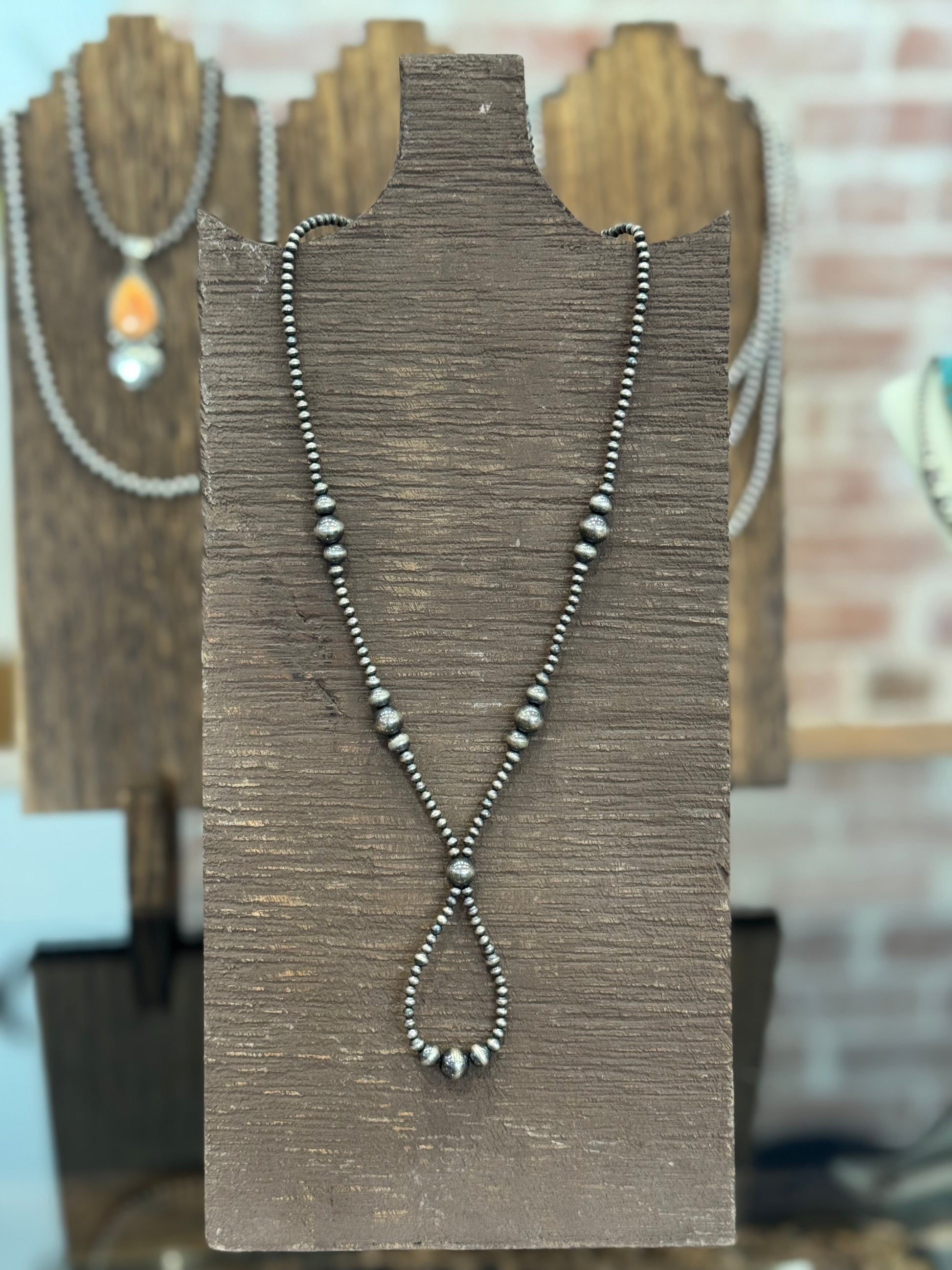 Navajo Pearl Lariat Necklace 16"
