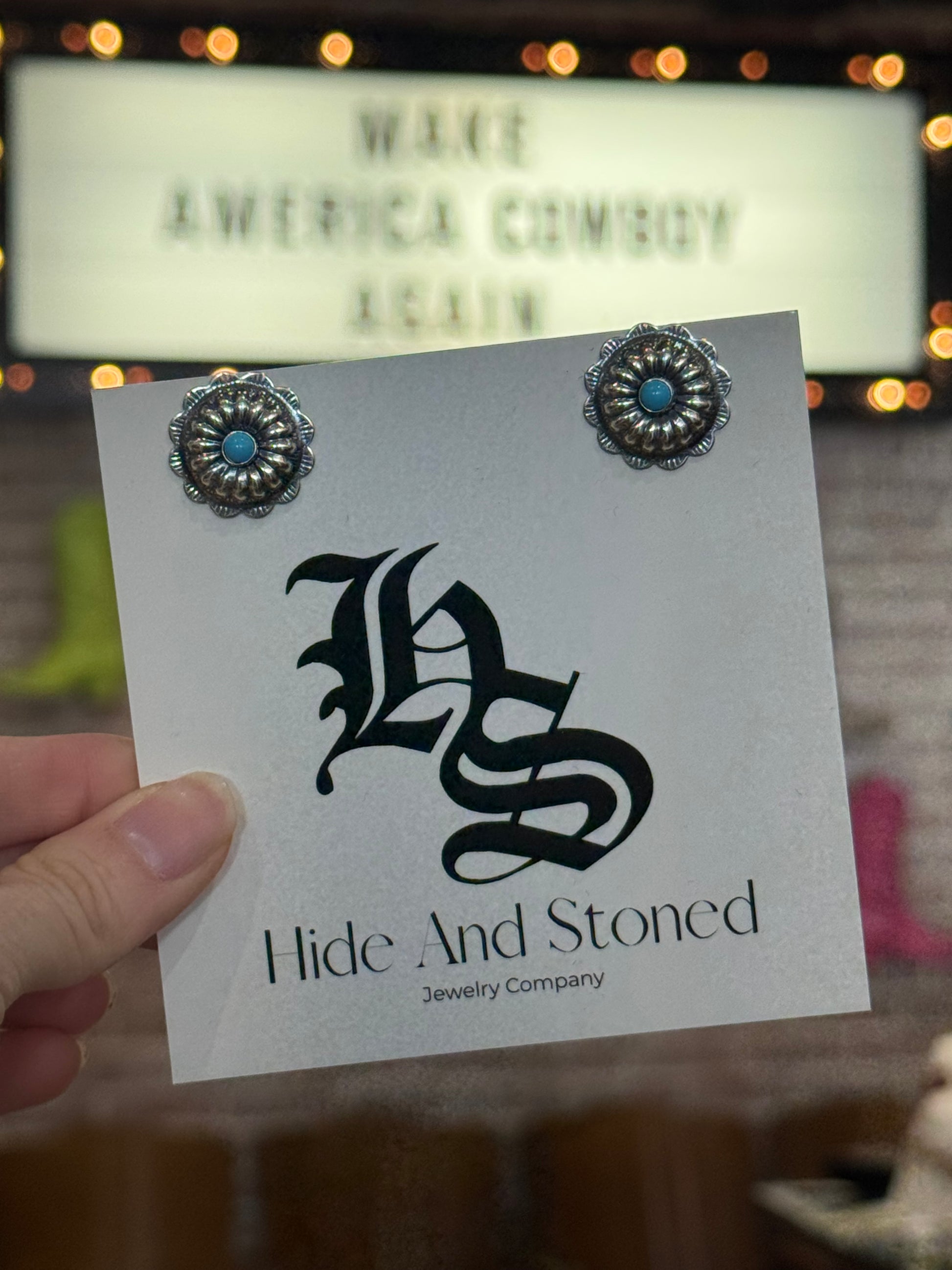 SS Circle Kingman Earrings