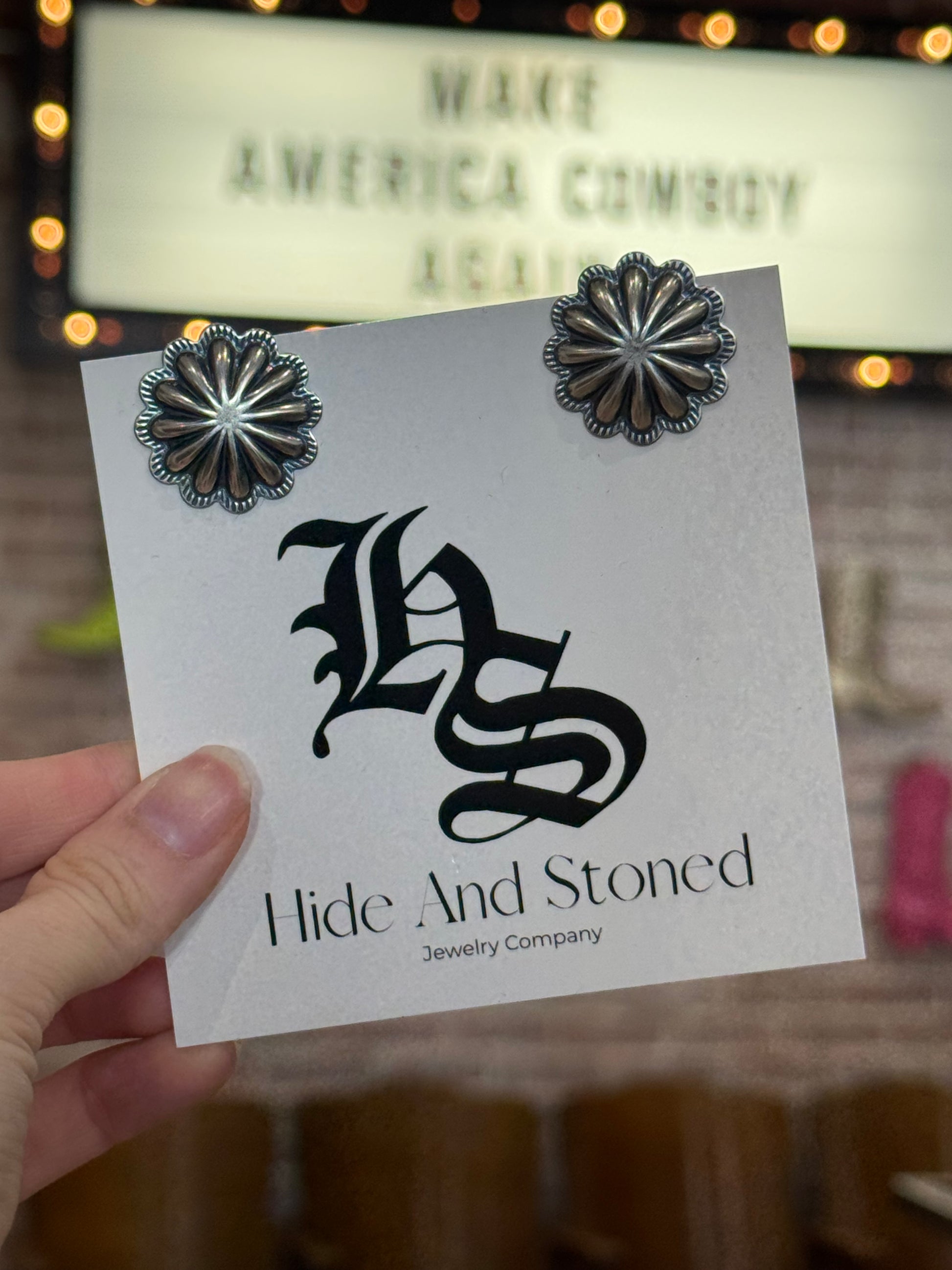 SS Circle Concho Earrings