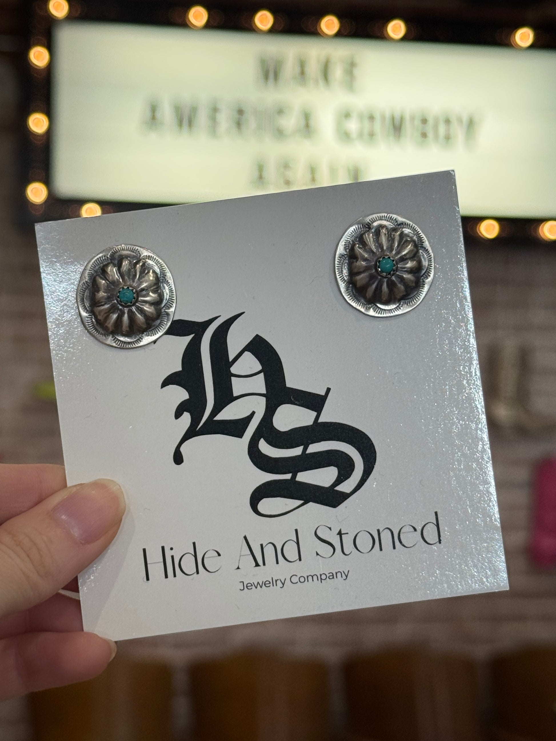 SS Large Circle Kingman Earrings