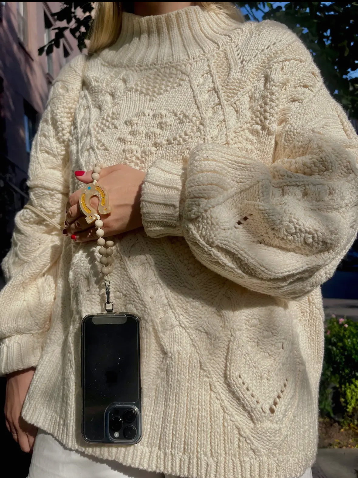 Hand Painted Lucky Gemstone Bracelet Phone Chain