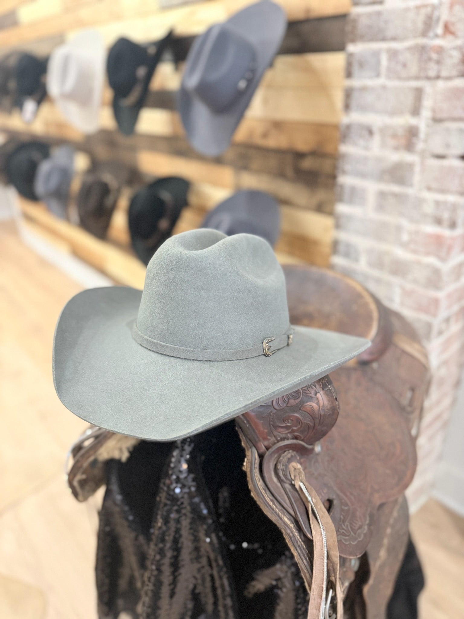 *CLEARANCE HAT* Grey Felt Cattleman