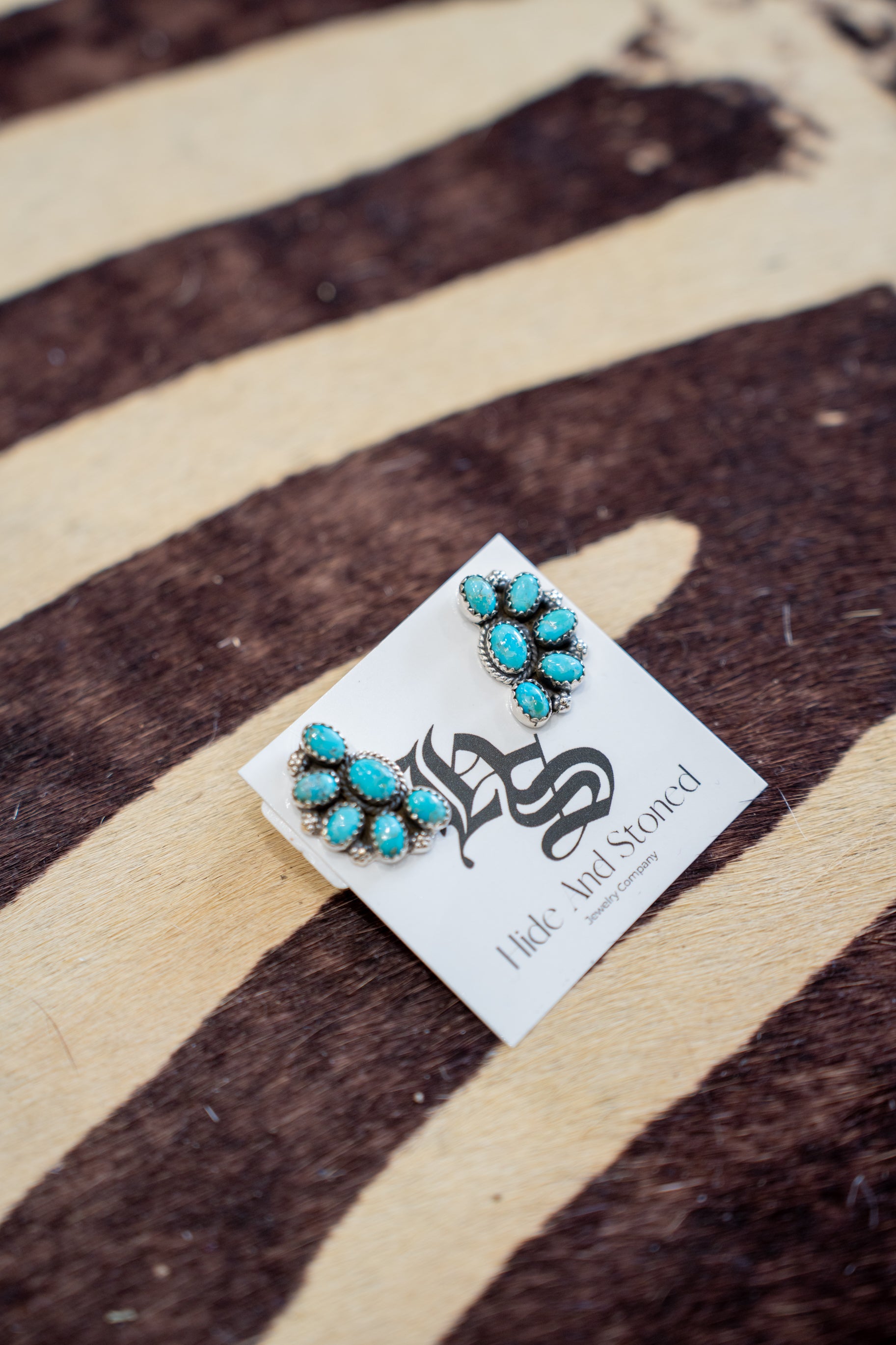 SS Kingman Turq Half Earring