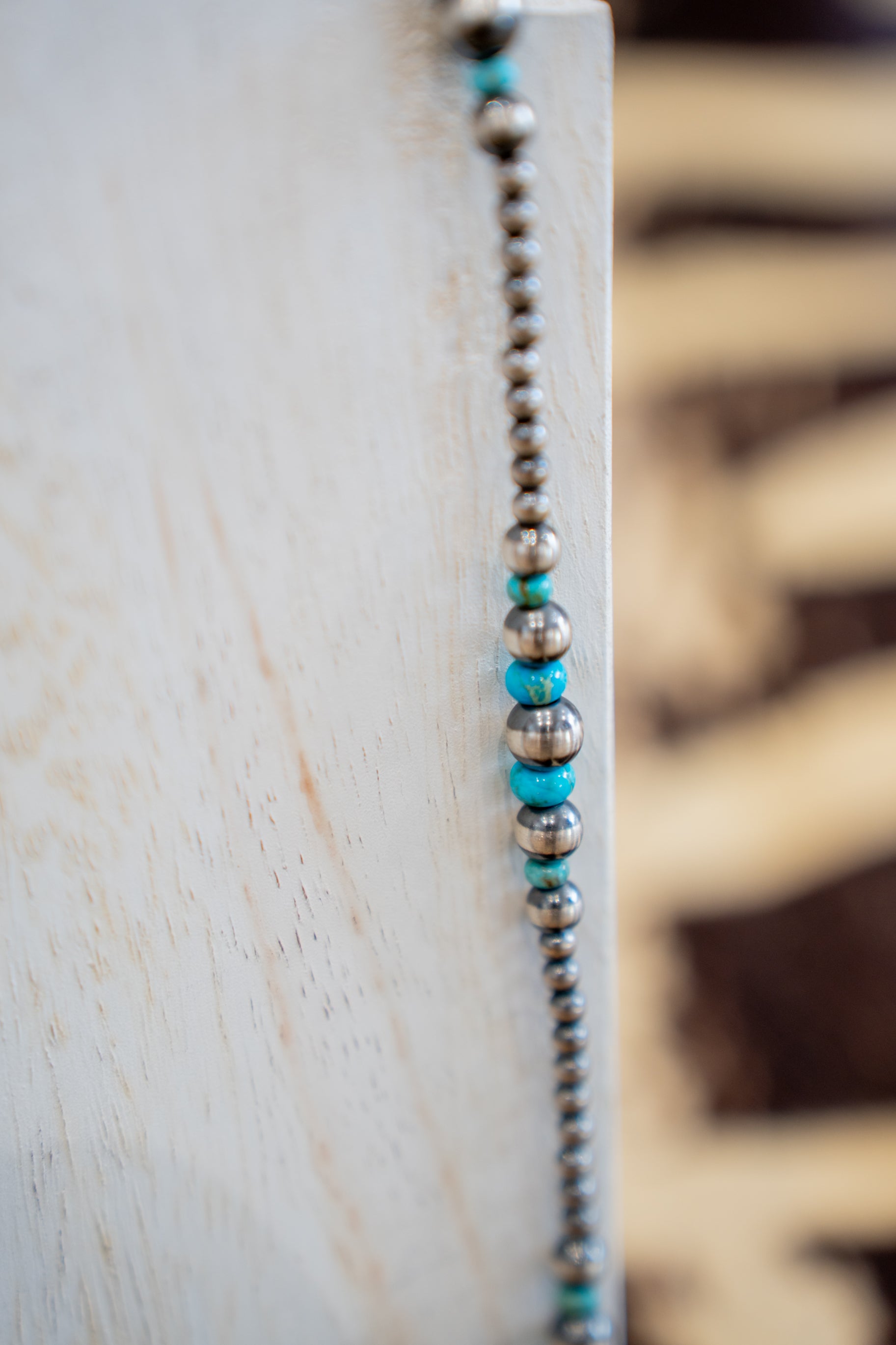 SS 20" Navajo Pearls And Turquoise