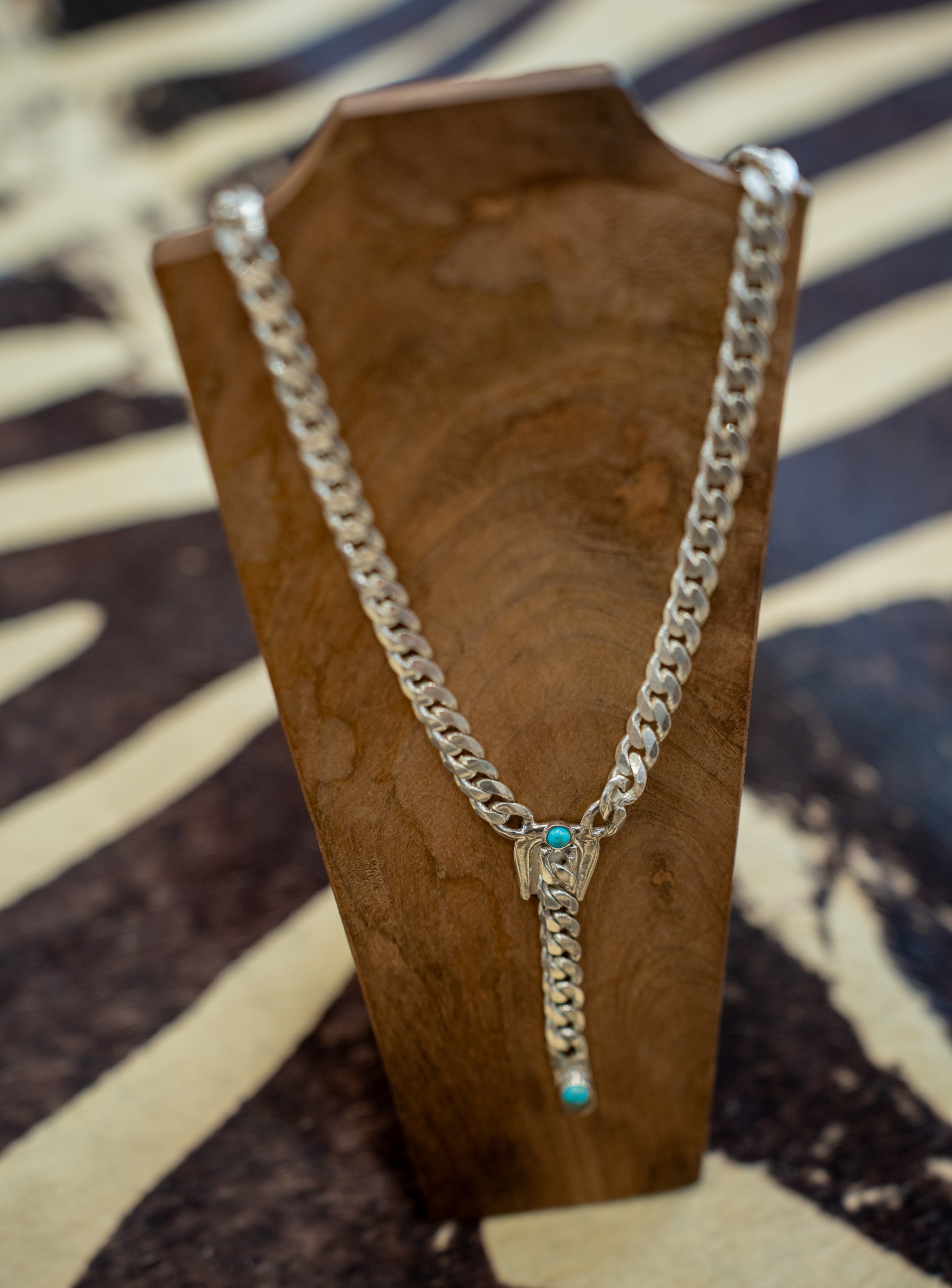 Buckle Lariat Sterling Silver Necklace