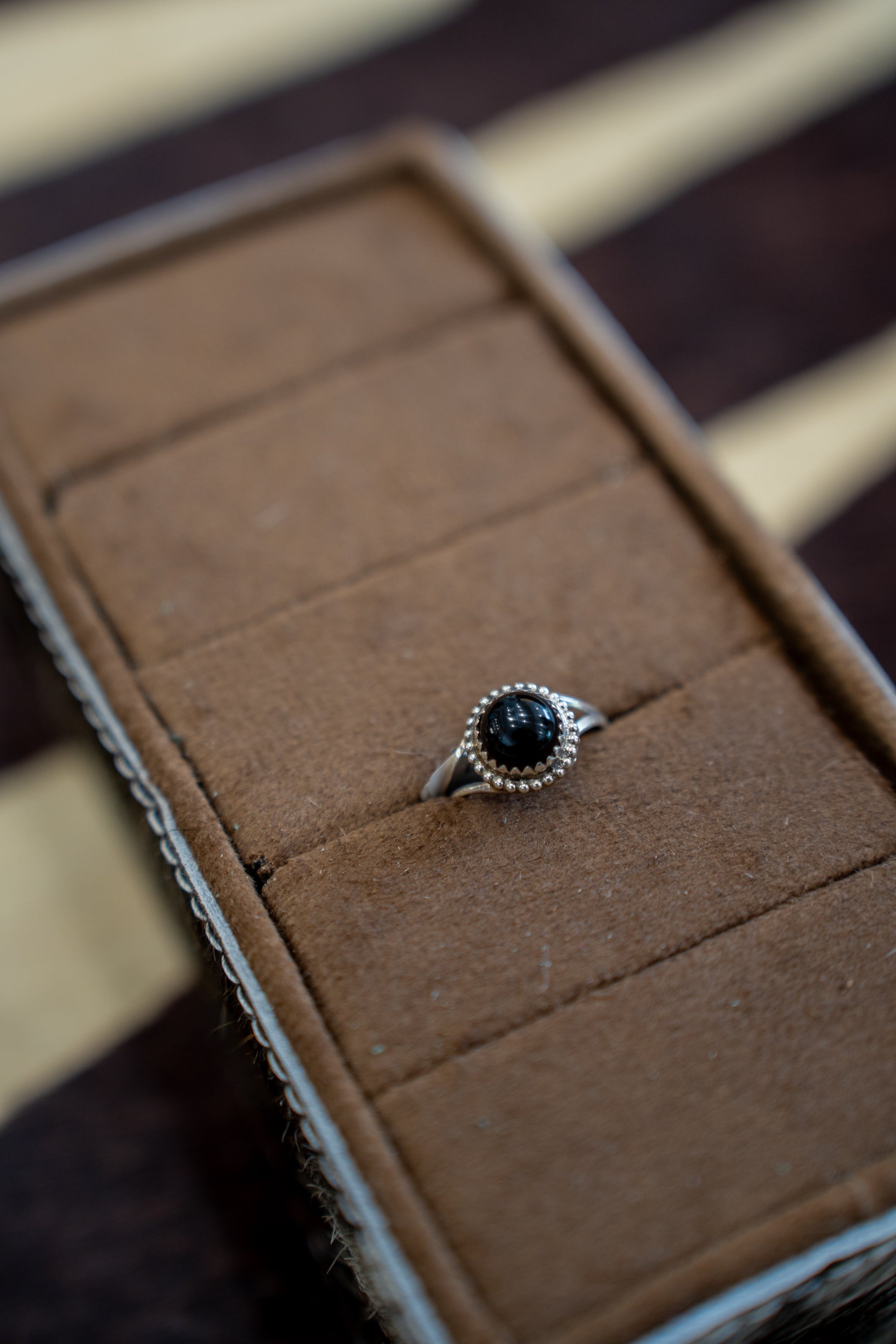 SS Esther White Black Onyx Ring