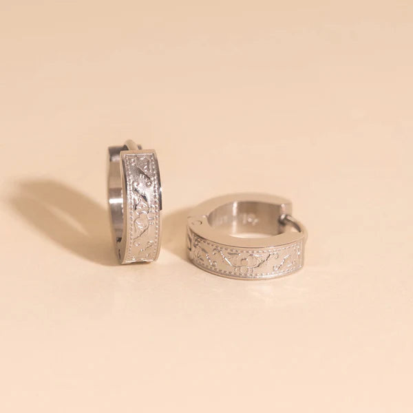 Paisley Chunky Huggie Hoop Earrings