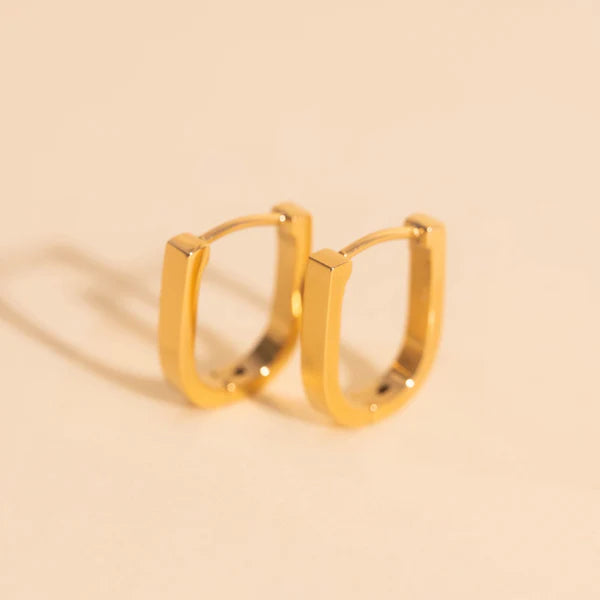 Stirrup Huggie Hoop Earrings