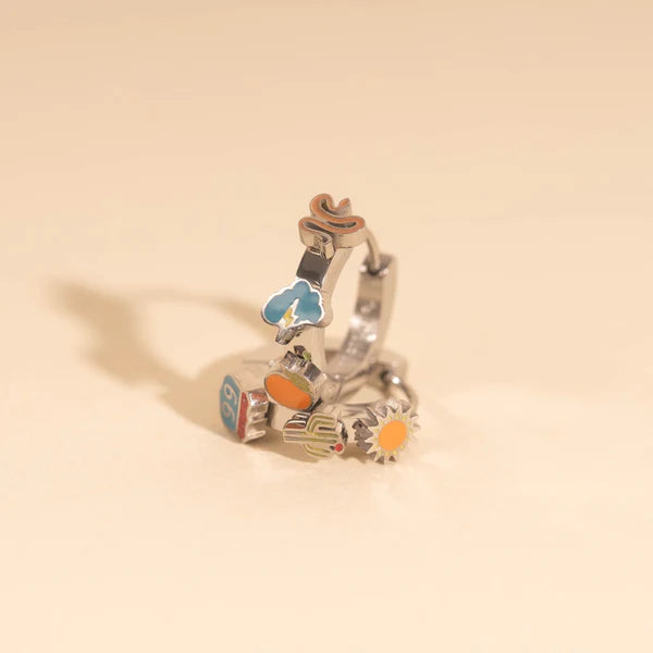 Route66 3D Huggie Hoop Earrings