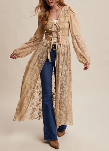 Golden Prairie Lace Duster