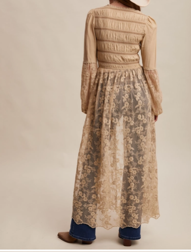 Golden Prairie Lace Duster