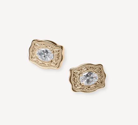 Ultra Mini Buckle Earrings Gold