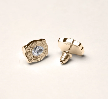 Ultra Mini Buckle Earrings Gold