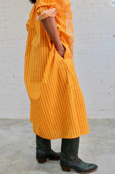 Harvest Striped Shirt Dress