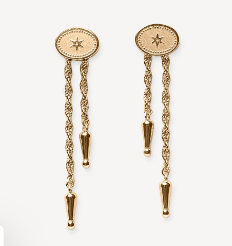 Annley Bolo Tie Earrings Gold