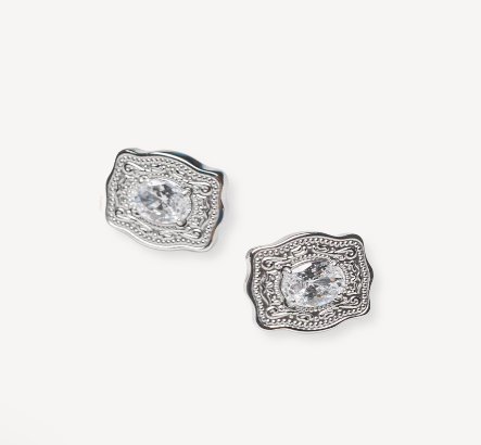 Ultra Mini Buckle Earrings Silver