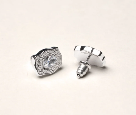 Ultra Mini Buckle Earrings Silver