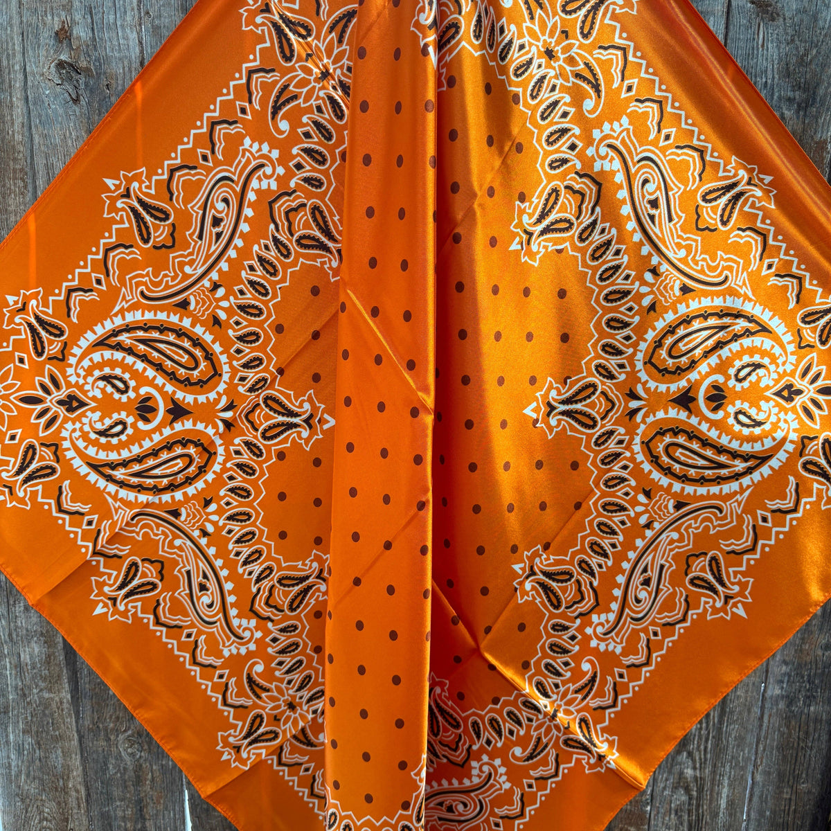 Orange Paisley Wild Rag - Western Scarf