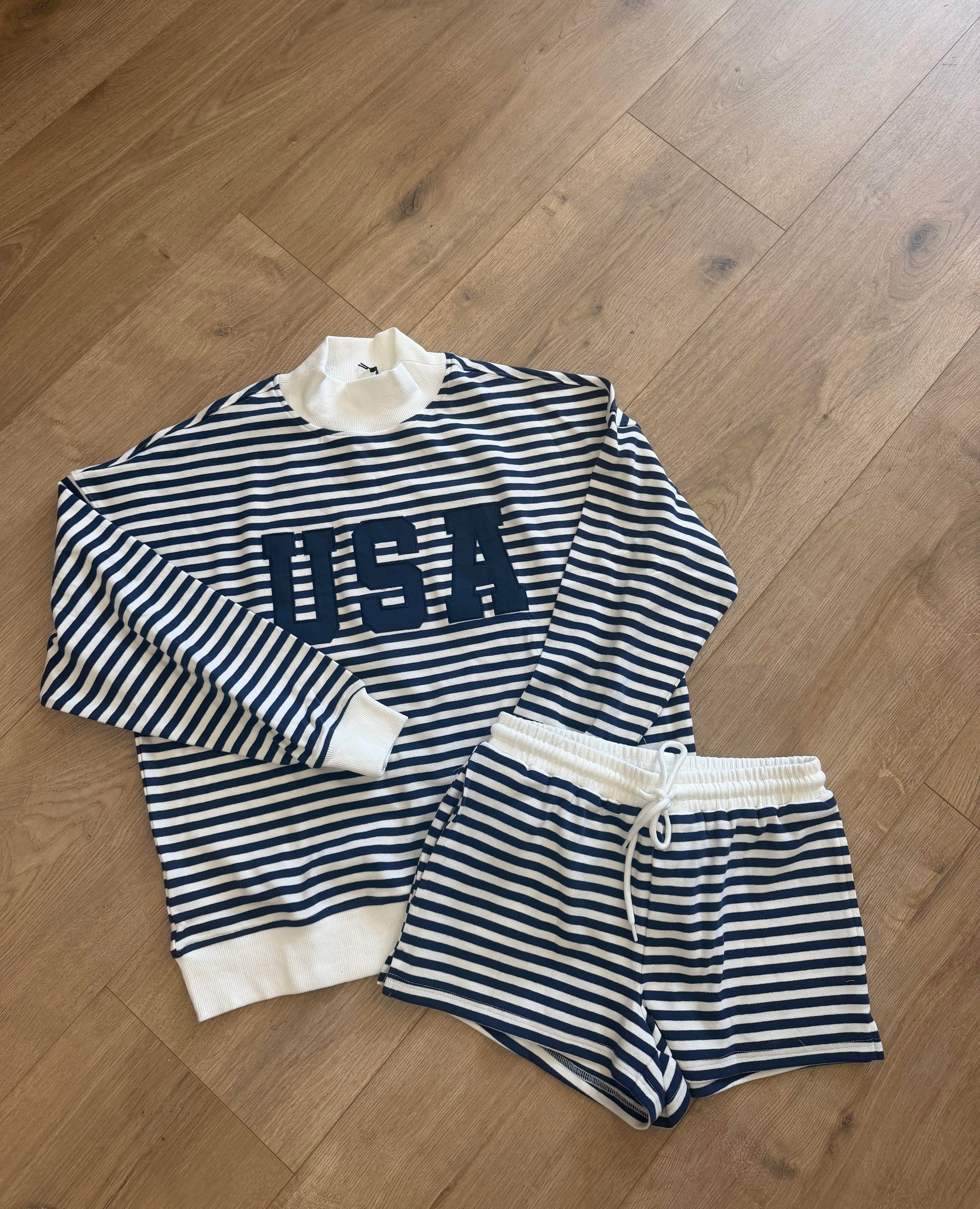 USA Navy-White Stripe Set